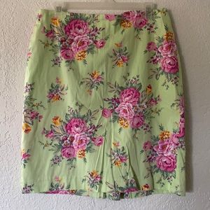 Bright Pastel Floral Pencil Skirt